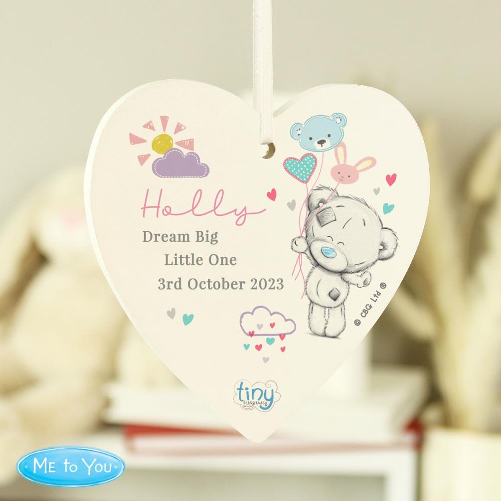 Personalised Tiny Tatty Teddy Dream Big Pink Wooden Decoration Extra Image 3